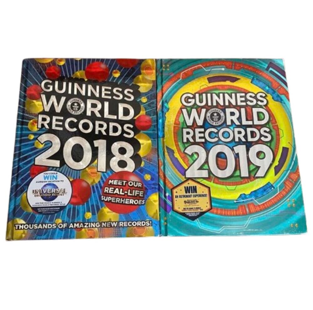 GUINNESS WORLD RECORDS 2018 2019 Lot Of 2 Hardcover Books Illustrated